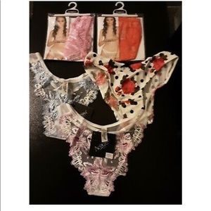 3pcs Acousma Bundle BALALOUM from ACOUSMA Paris Lace Vintage Rose Thongs Panties
